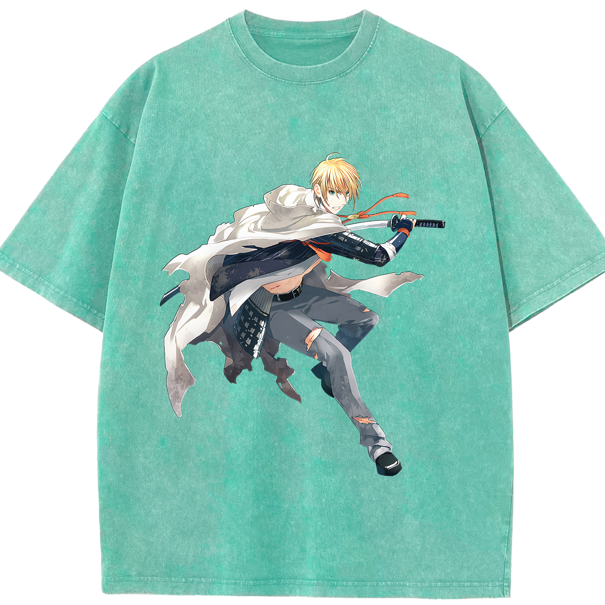（画像用） 刀剣乱舞 Touken Ranbu 綿100% ヴィンテージ風 半袖Tシャツ（フロントプリント）